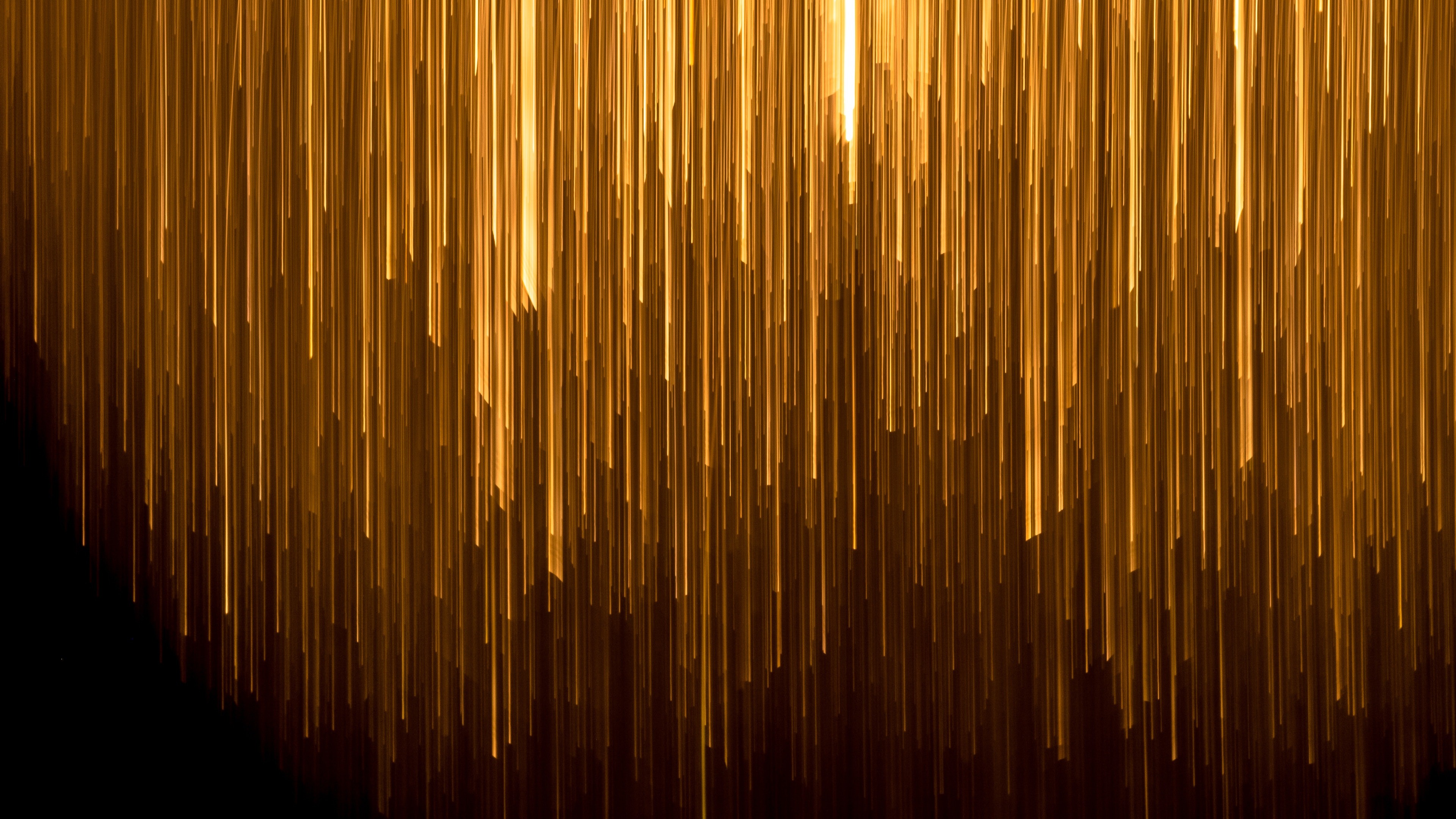Golden Lines In Black Background Abstract 4k Wallpaper - Black And Gold 4k - HD Wallpaper 