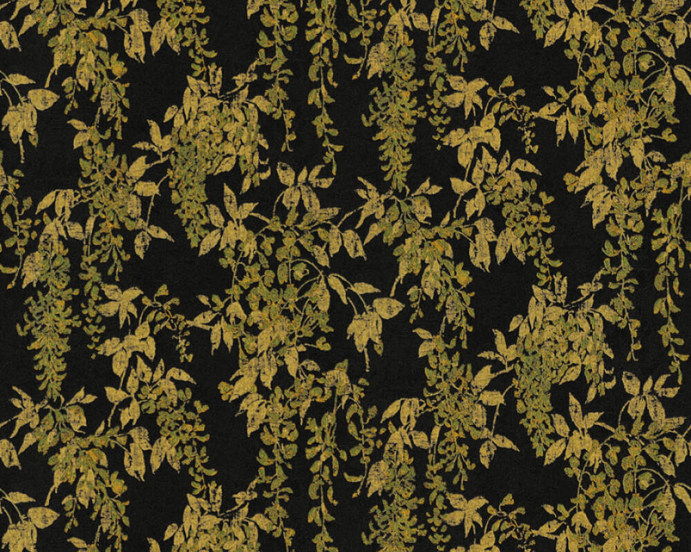 Originals Wallpaper Floral, Black, Gold, Metallic - Grass - HD Wallpaper 