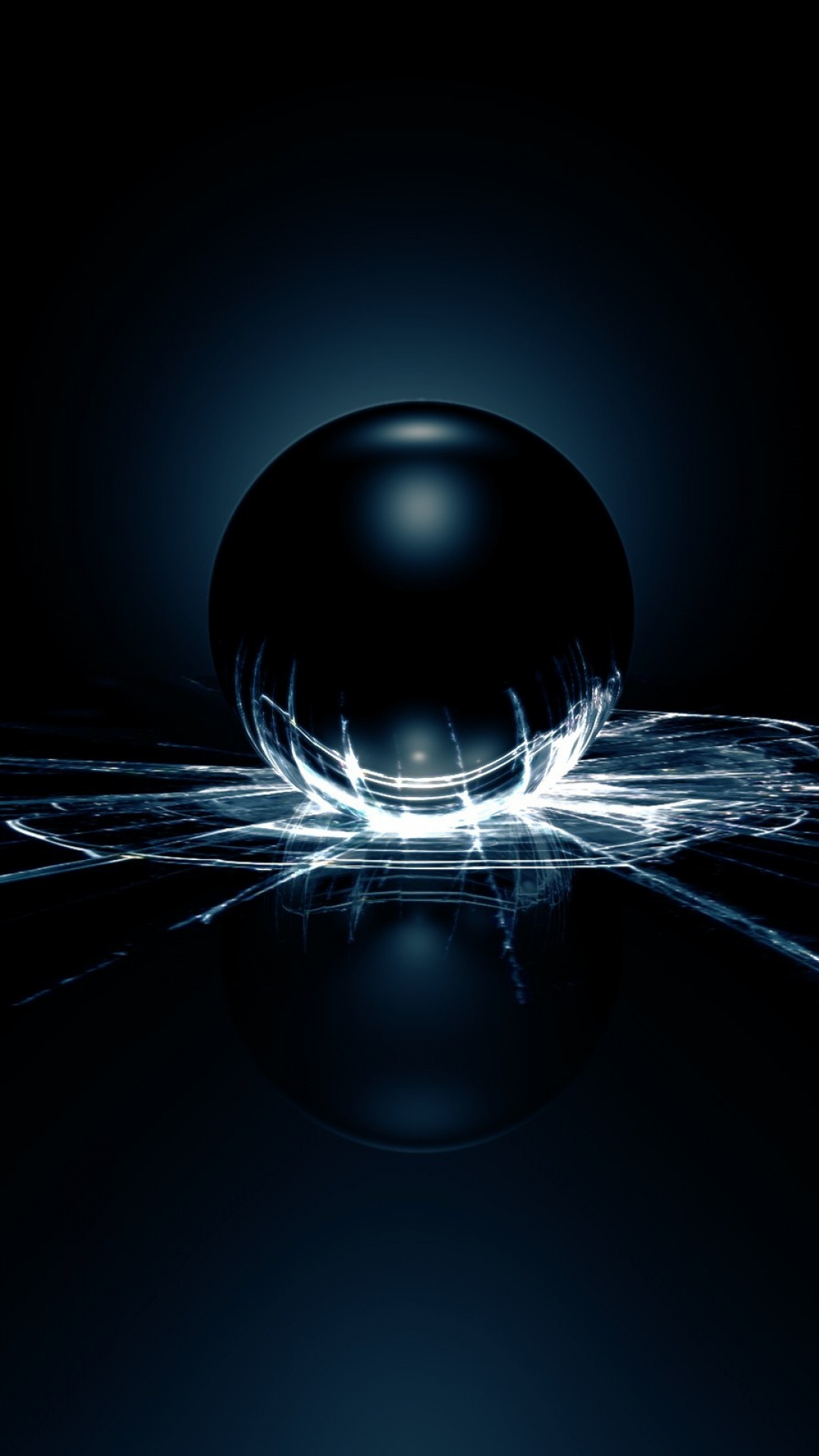 Ball Cracked Screen Glass Shadow Dark Background - Wallpaper - HD Wallpaper 