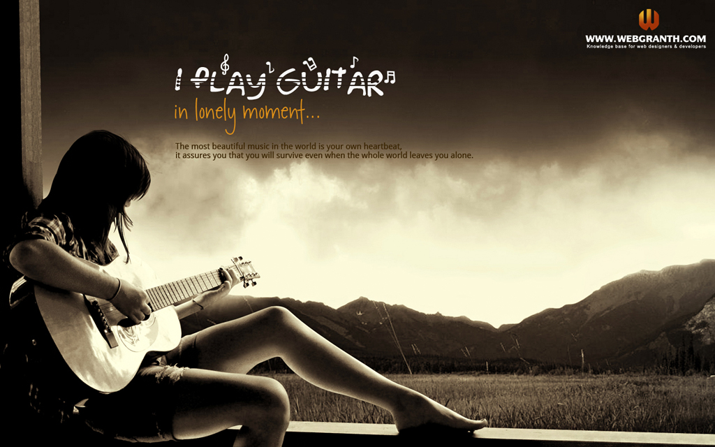 Caption For Profile With Guitar - HD Wallpaper 