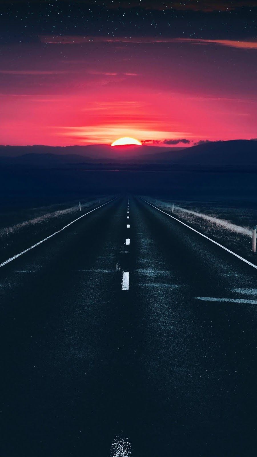 Sunset On The Road - Sunset Road - HD Wallpaper 