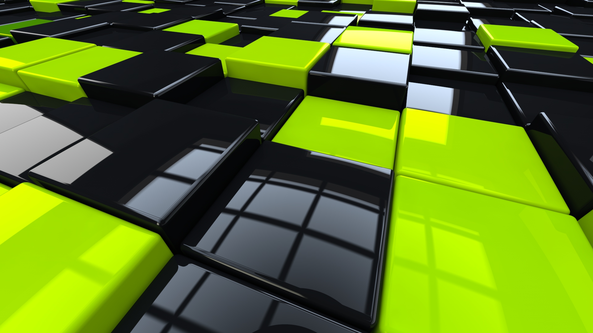 Black And Green Cubes - HD Wallpaper 