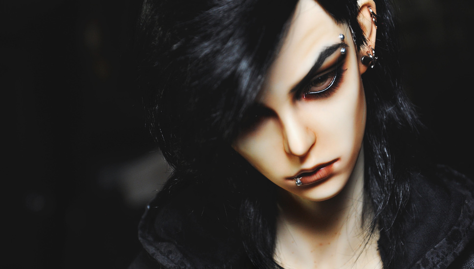 Piercing, Look, Earrings, Guy, Bjd, Doll Desktop Background - Bjd Doll Eyebrow Image Male - HD Wallpaper 