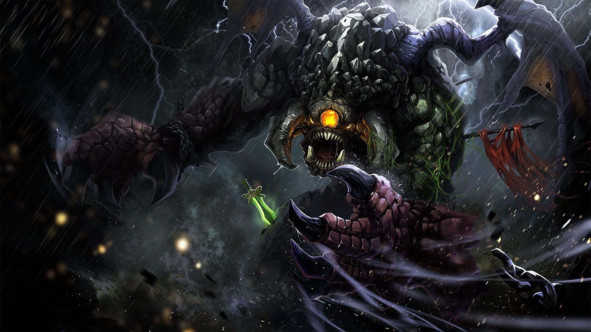 Dota 2 Hd Wallpapers - Roshan In Dota 2 - HD Wallpaper 