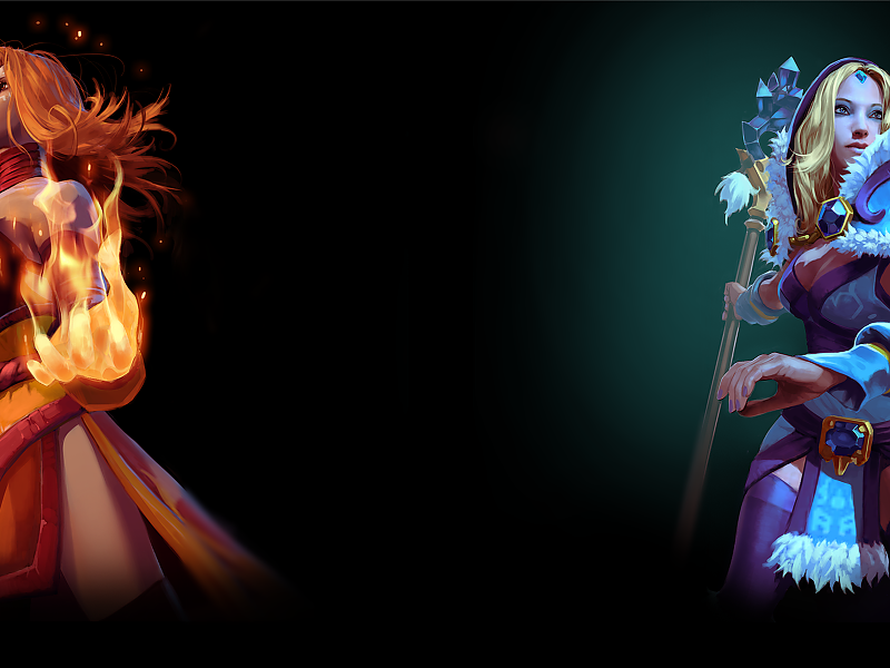 Lina And Crystal Maiden Dota 2 Wallpaper - Crystal Maiden Y Lina Hd - HD Wallpaper 