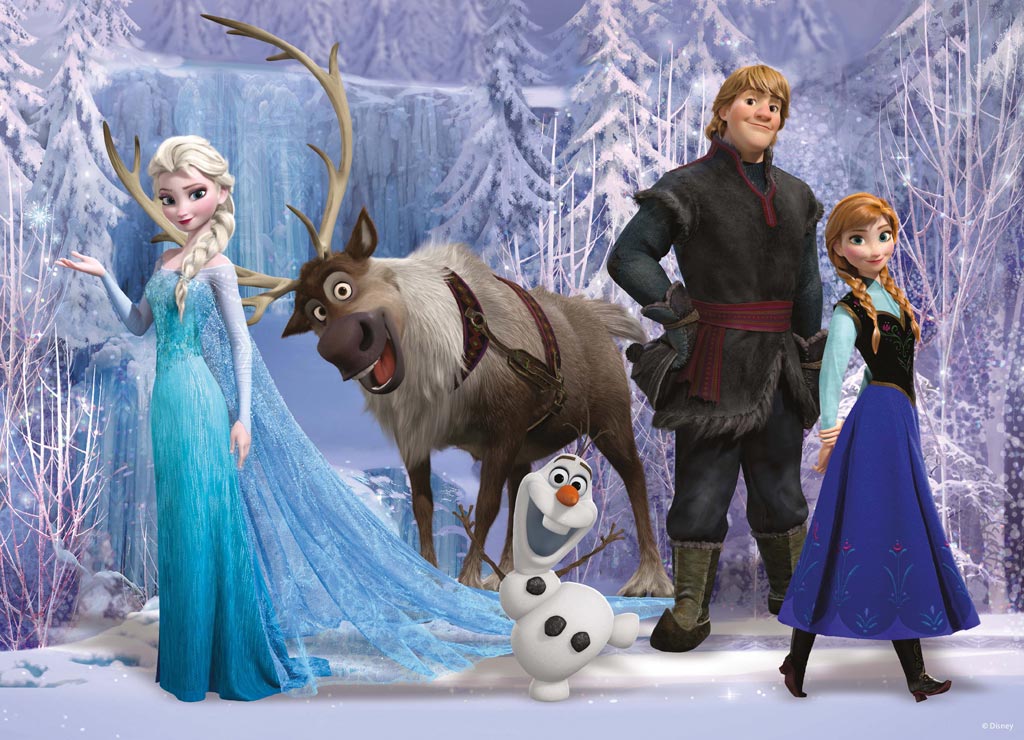 Disney Princess Frozen - Anna Elsa Kristoff Sven Olaf - HD Wallpaper 