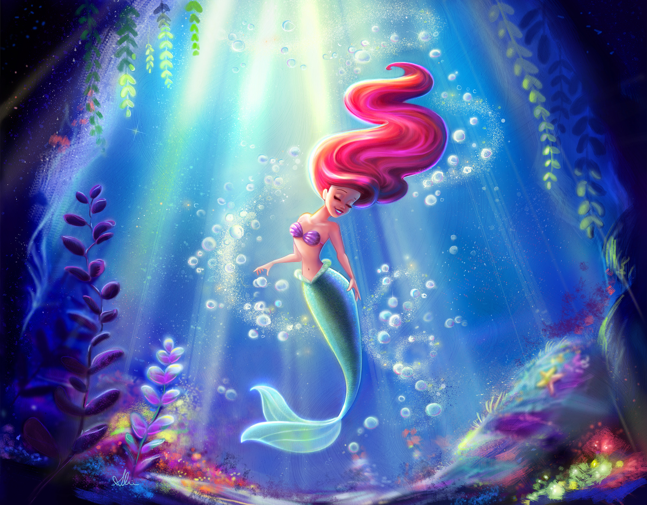 Ariel The Little Merma - Little Mermaid Wallpaper Ariel - HD Wallpaper 