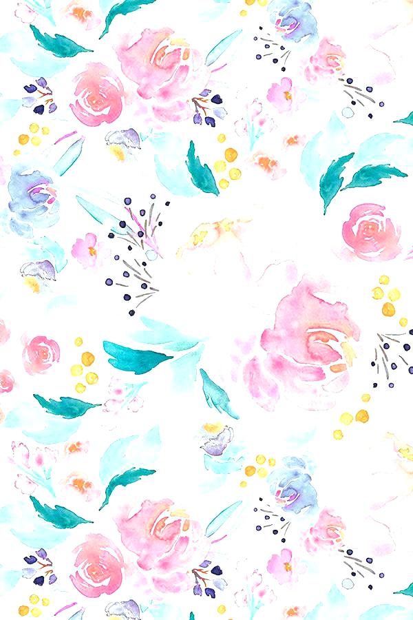 Mermaid Wallpaper - Pretty Watercolor Floral Background - HD Wallpaper 