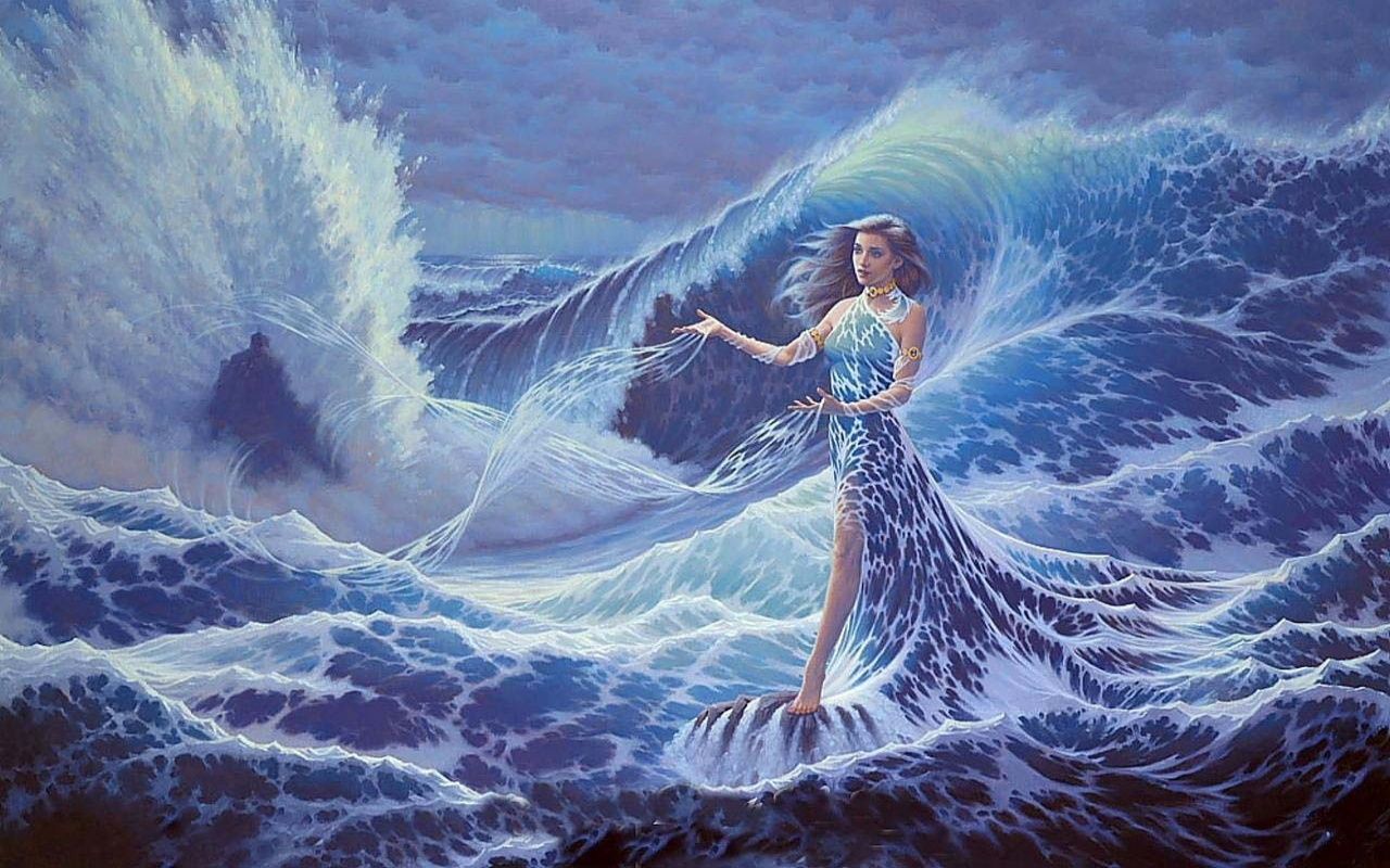 Beautiful Mermaid Wallpaper - Goddess Of Water - HD Wallpaper 