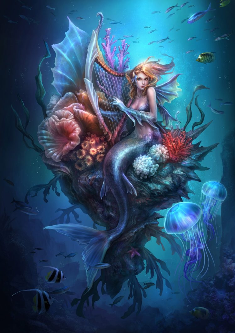 Mermaid Art - HD Wallpaper 