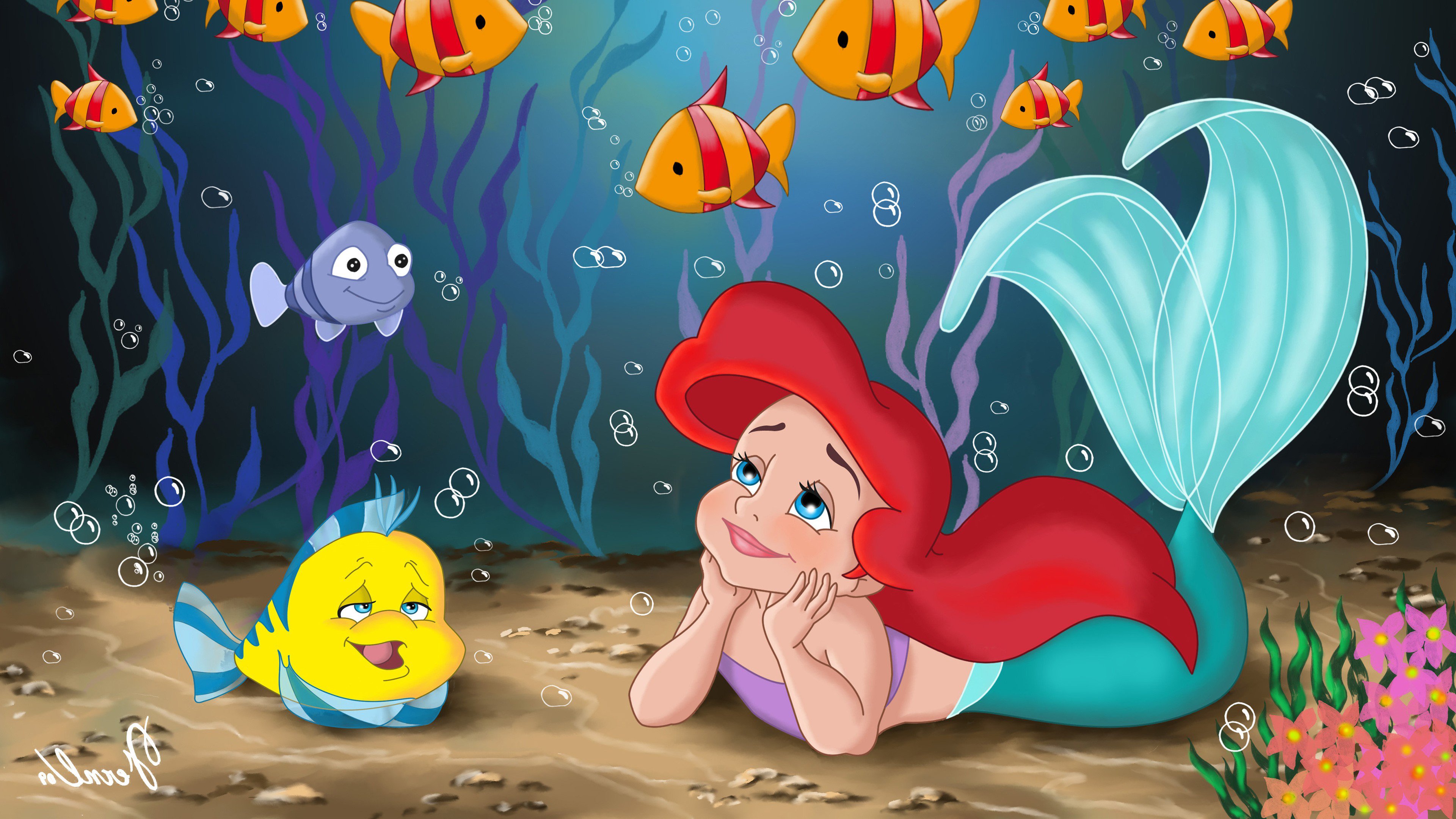 Little Mermaid Background Hd - HD Wallpaper 