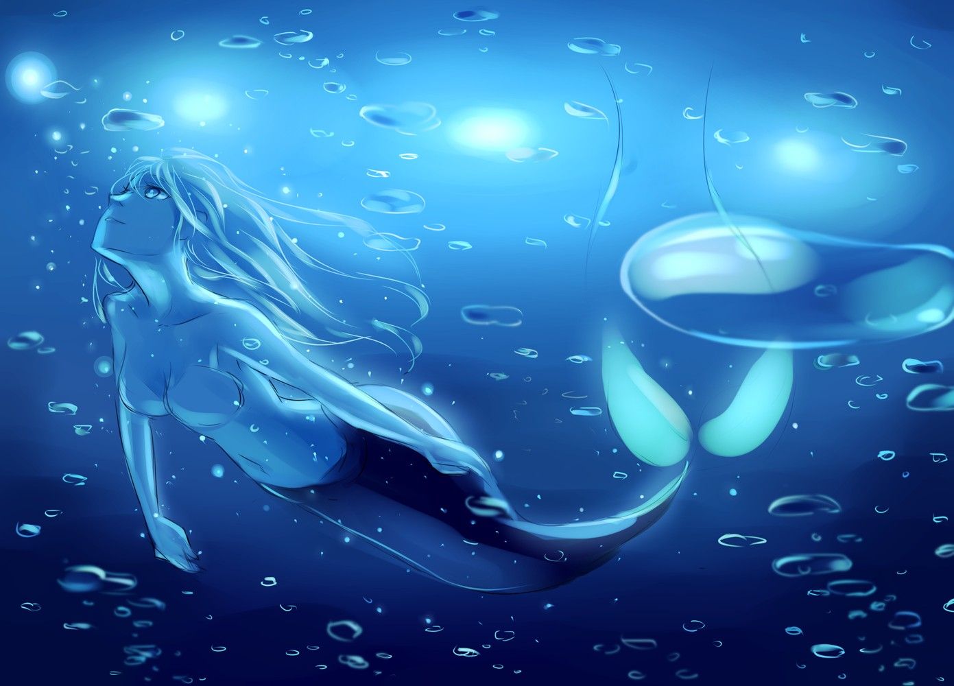 Mermaid Wallpaper - Anime Mermaid Wallpaper Beautiful - HD Wallpaper 