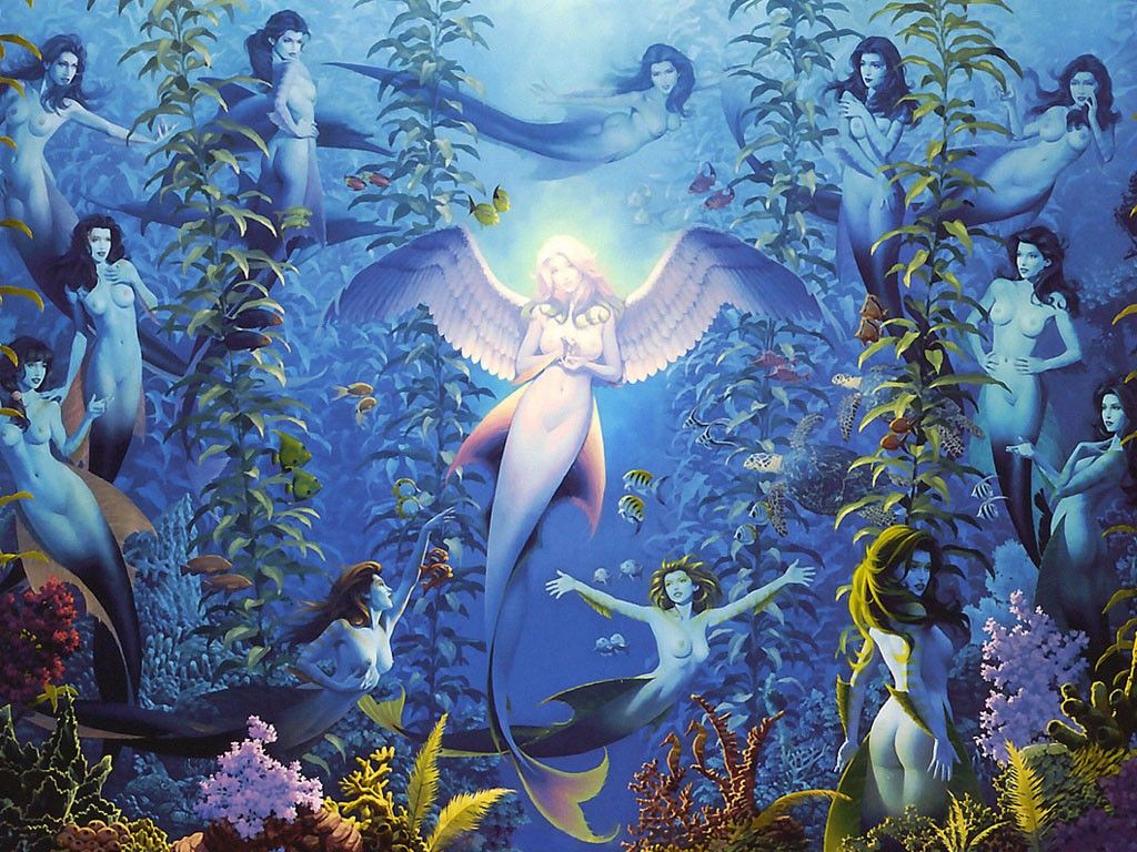 Fantasy Mermaid Background - HD Wallpaper 