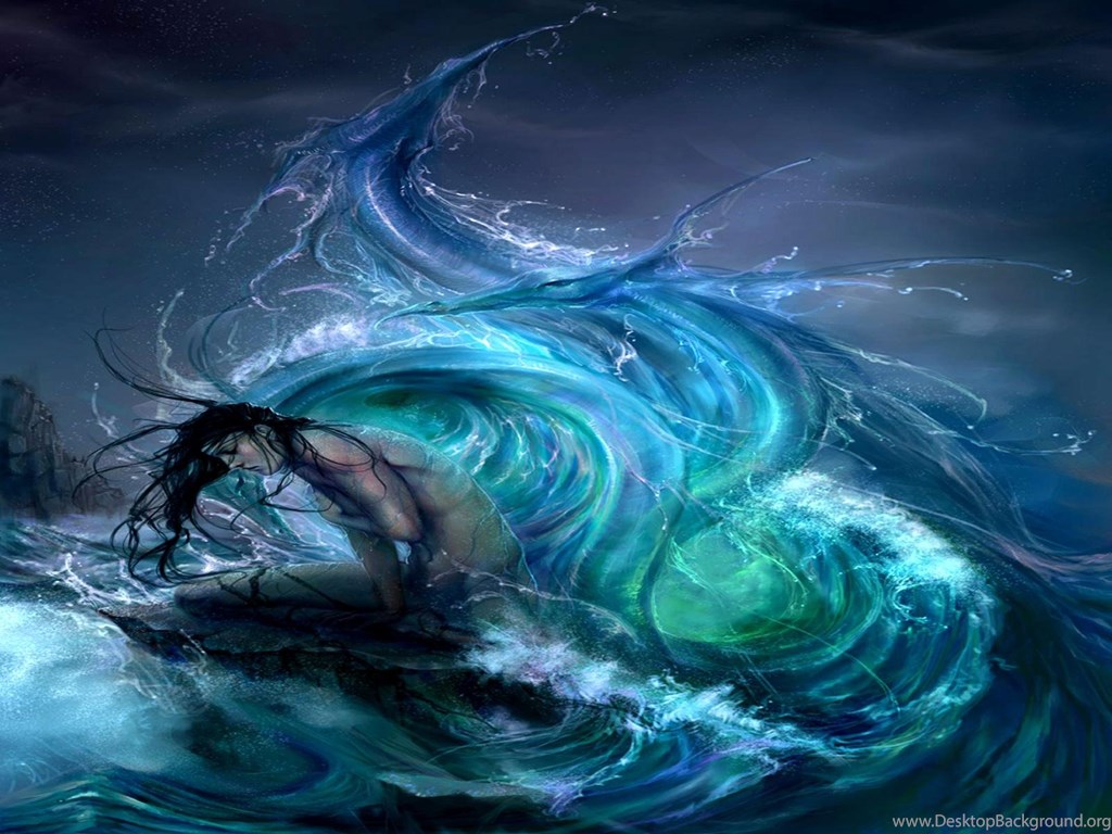 Mermaid Wallpaper - Water Elemental Serpent - HD Wallpaper 