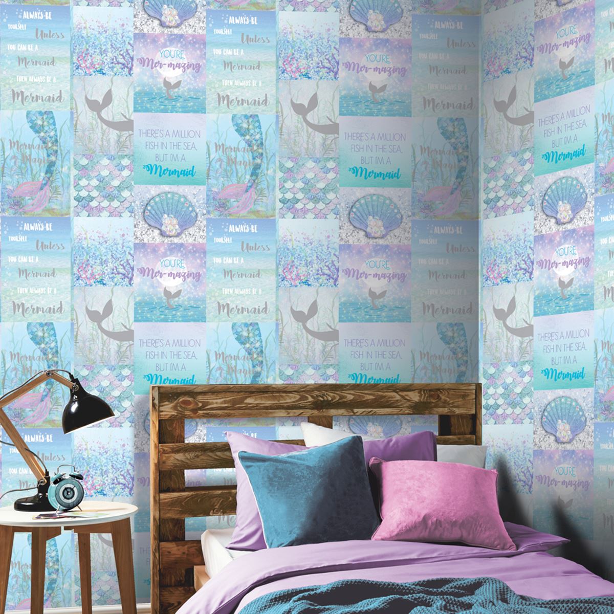 Arthouse Mermazing Merma - Pink Brick Wallpaper Bedroom - HD Wallpaper 