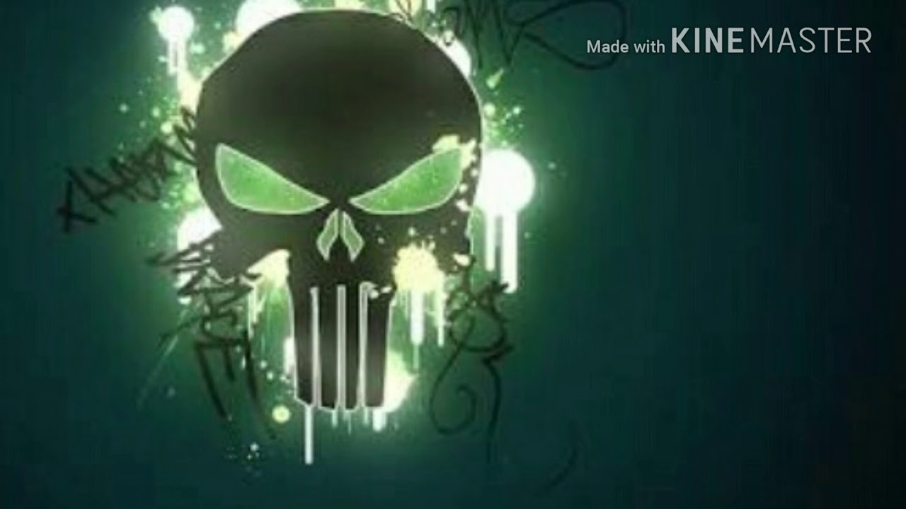 Black And Green Skull - HD Wallpaper 