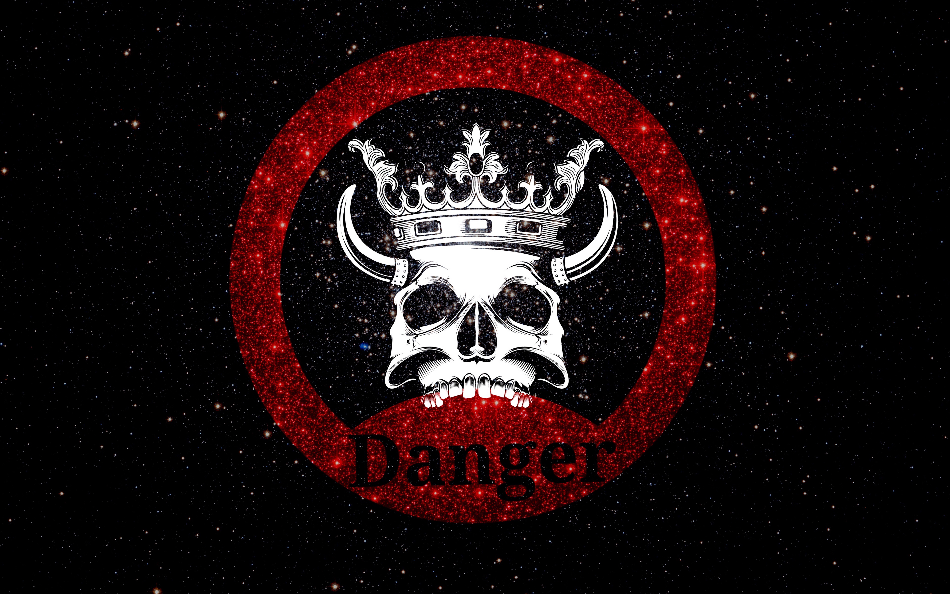 Wallpaper Skull, Crown, Danger, Inscription, Shine - Danger Ravan Photos Wallpapers Hd - HD Wallpaper 