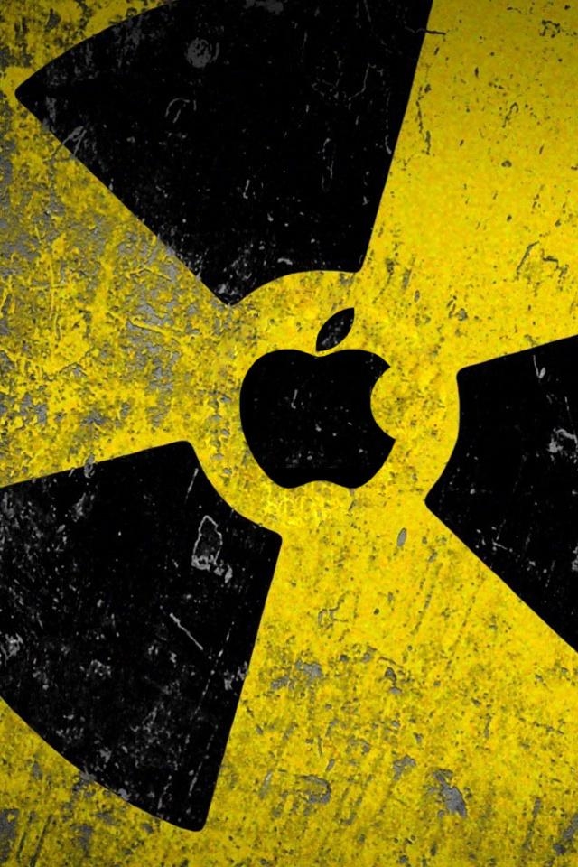 Danger Zone, Wallpaper Iphone - Black And Yellow Apple Logo - HD Wallpaper 