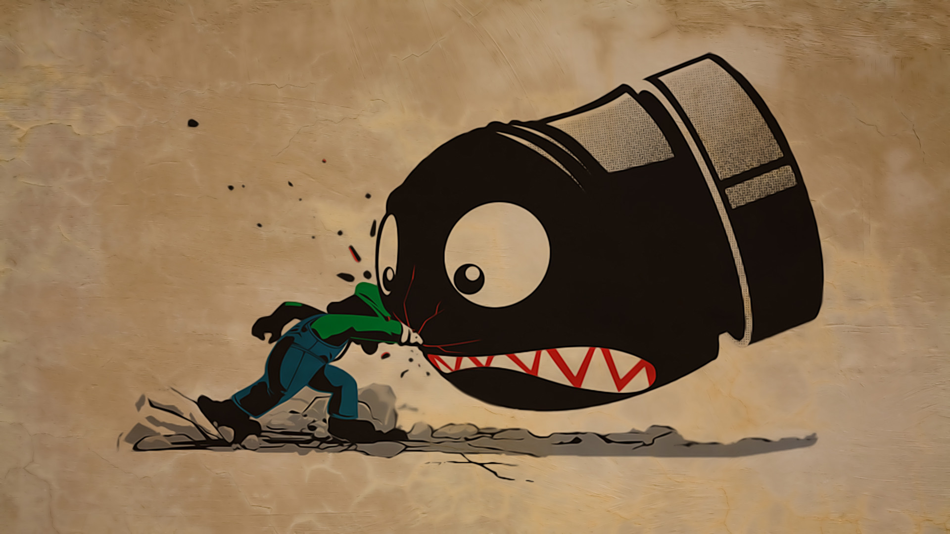 Luigi Punching Bullet Bill - HD Wallpaper 