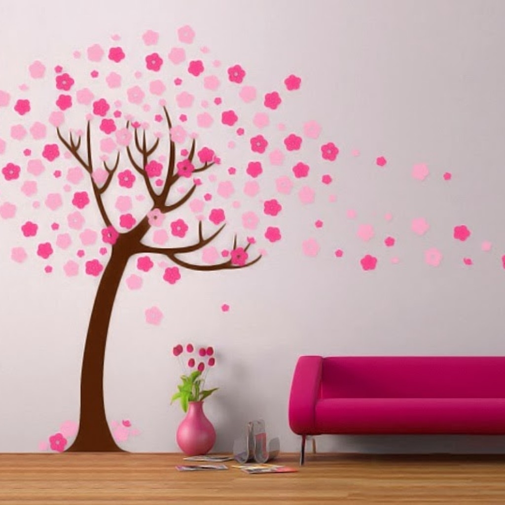 Wallpaper Cantik 4k - Tree Stencil On Wall - HD Wallpaper 
