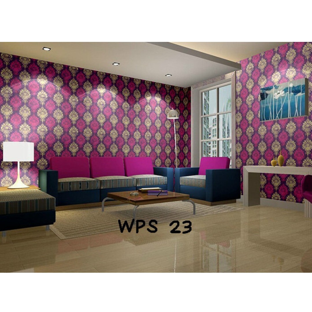 Dinding Batik Ungu Gold - HD Wallpaper 