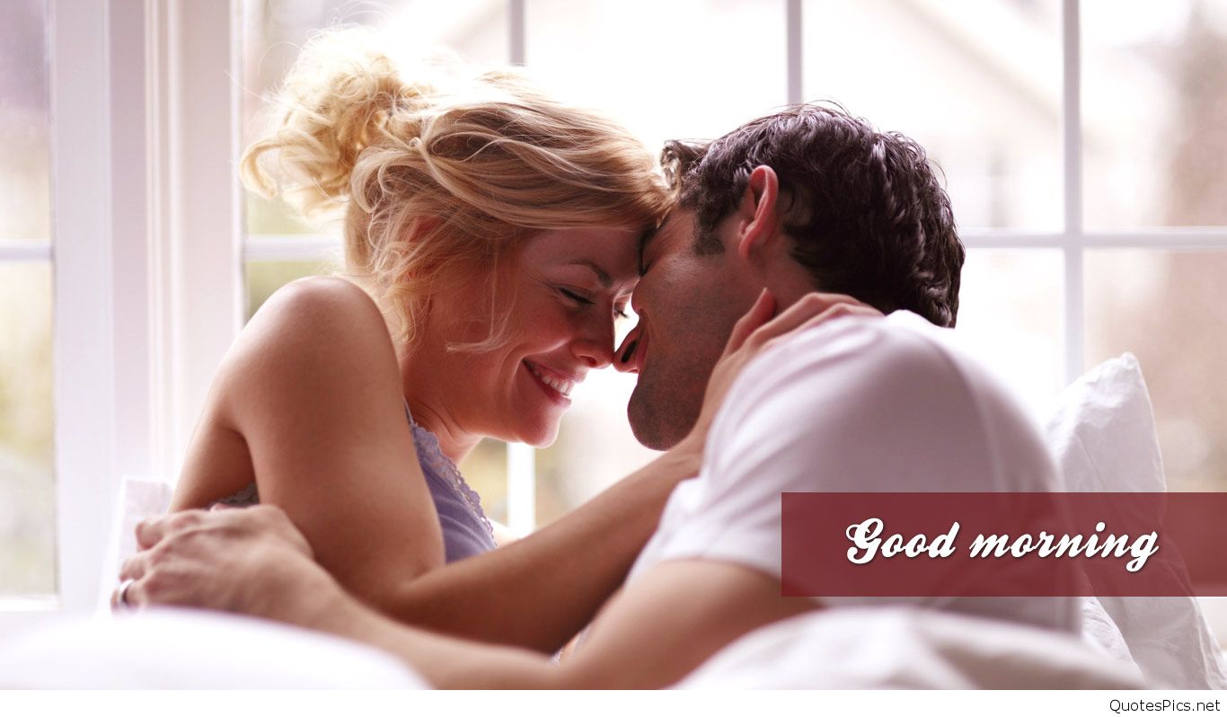 Good Morning Love Couple Wallpaper - Good Morning Wishes With Couple Kiss - HD Wallpaper 