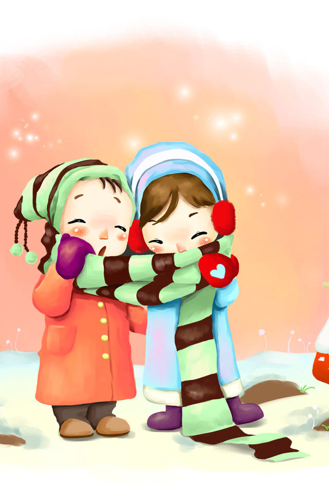 Top Beautiful Cute Romantic Love Couple Hd Wallpaper - Cute Wallpaper Hd  Cartoon - 640x960 Wallpaper 