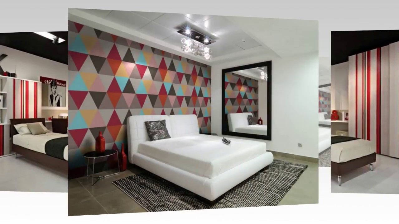Geometrical Wallpaper Design For Master Bedroom - HD Wallpaper 