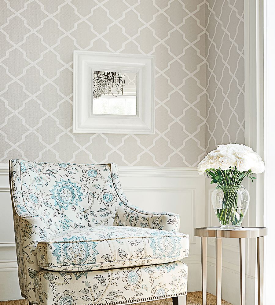 Inspirasi Wallpaper Dinding Rumah Ala Hunian Fairuz - Thibaut Wallpaper Living Room - HD Wallpaper 
