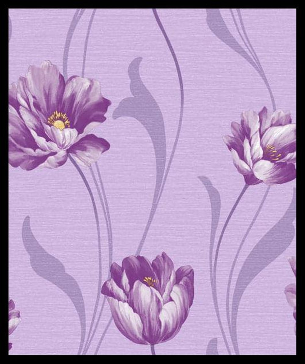 Terbaru Wallpaper Bunga Salur Ungu - Background Batik Ungu Muda - HD Wallpaper 
