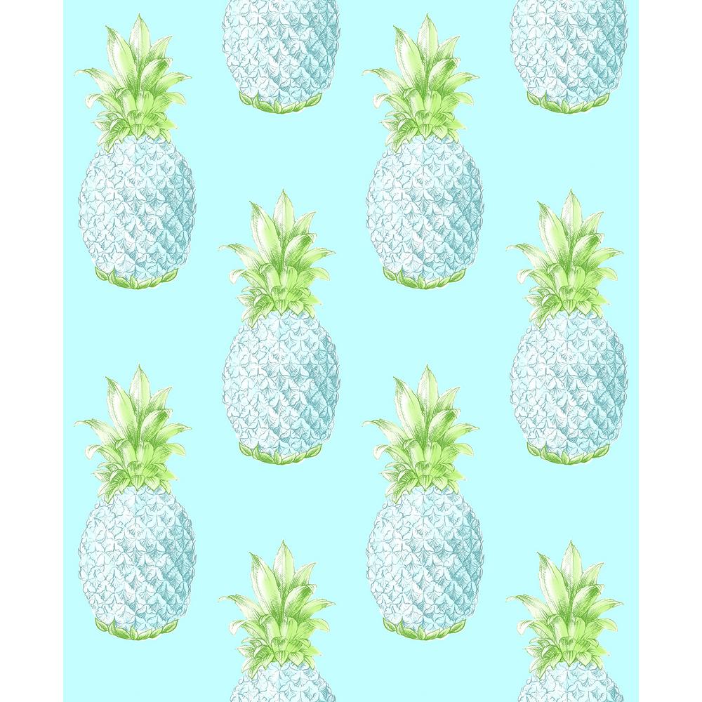 Pineapple Turquoise - HD Wallpaper 