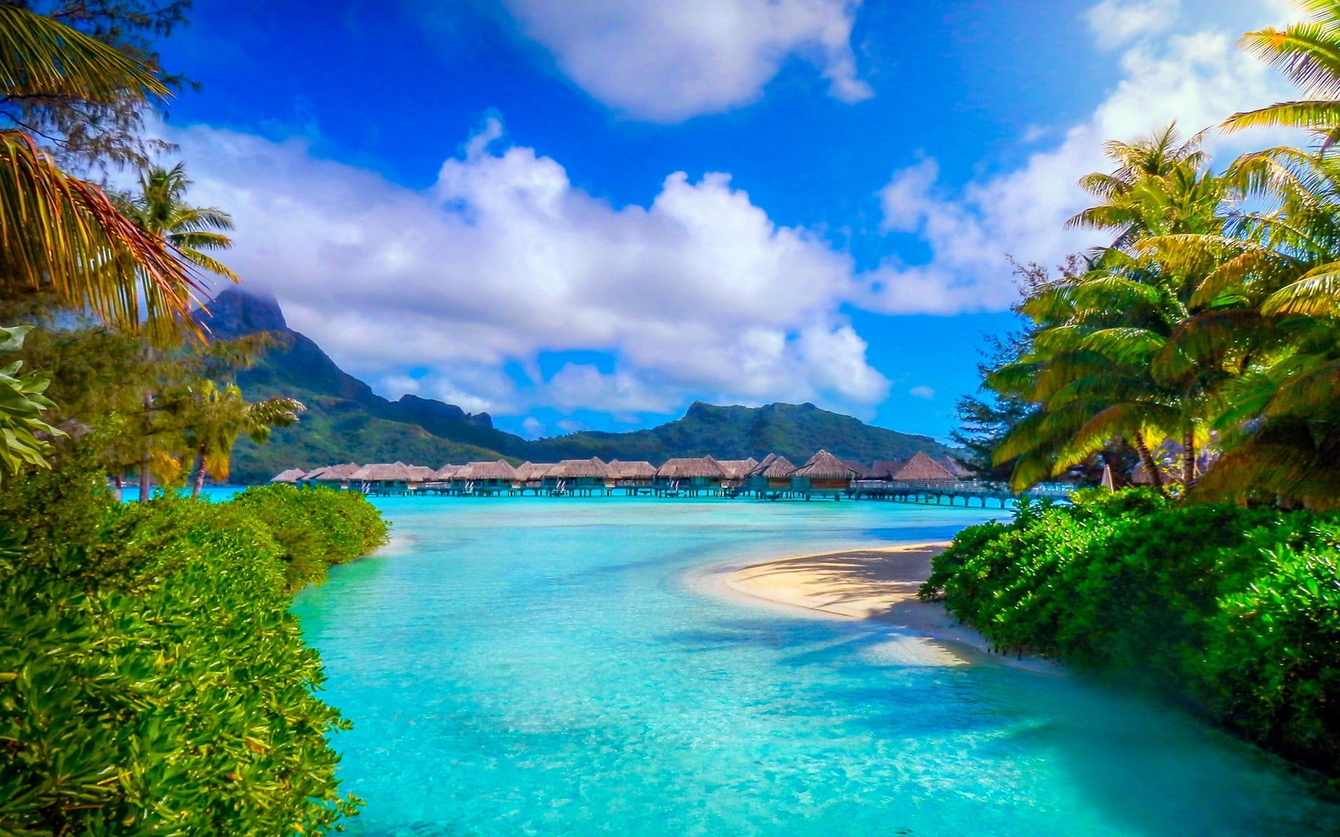 Beach Background Bora Bora - HD Wallpaper 