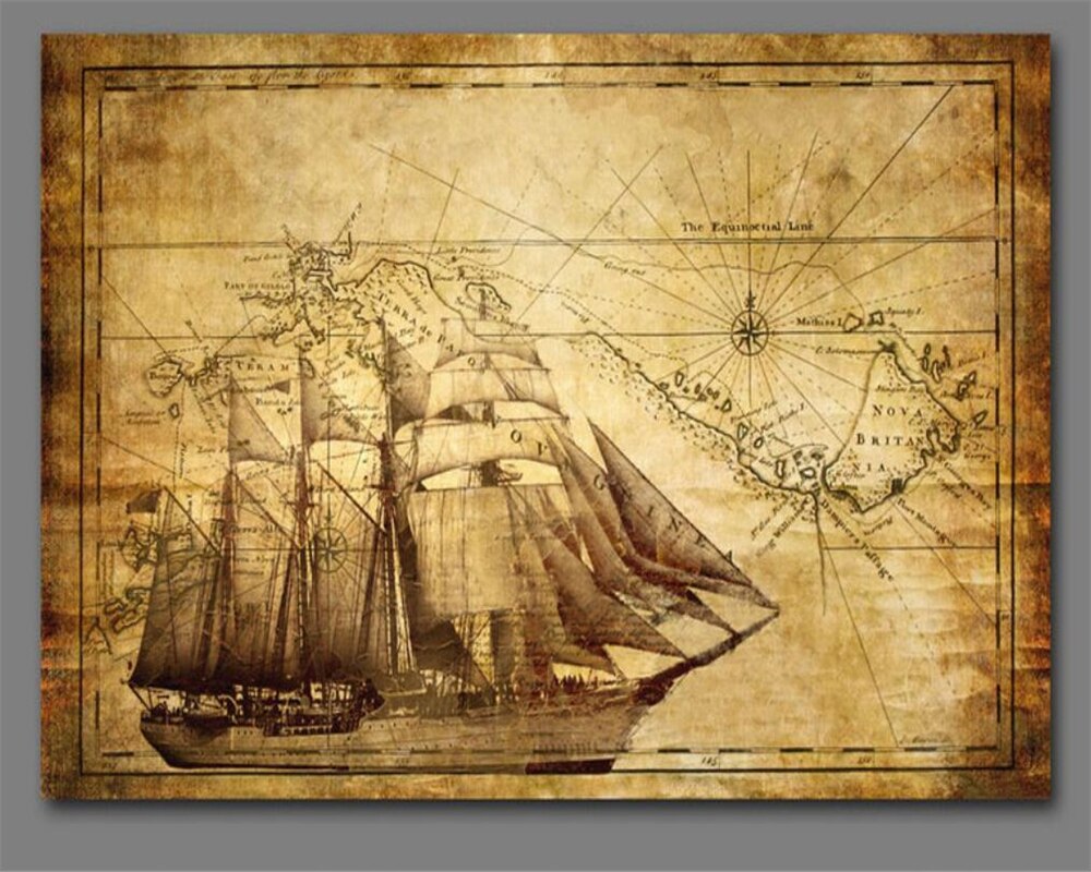 Old World Map Tapestry Canvas - HD Wallpaper 