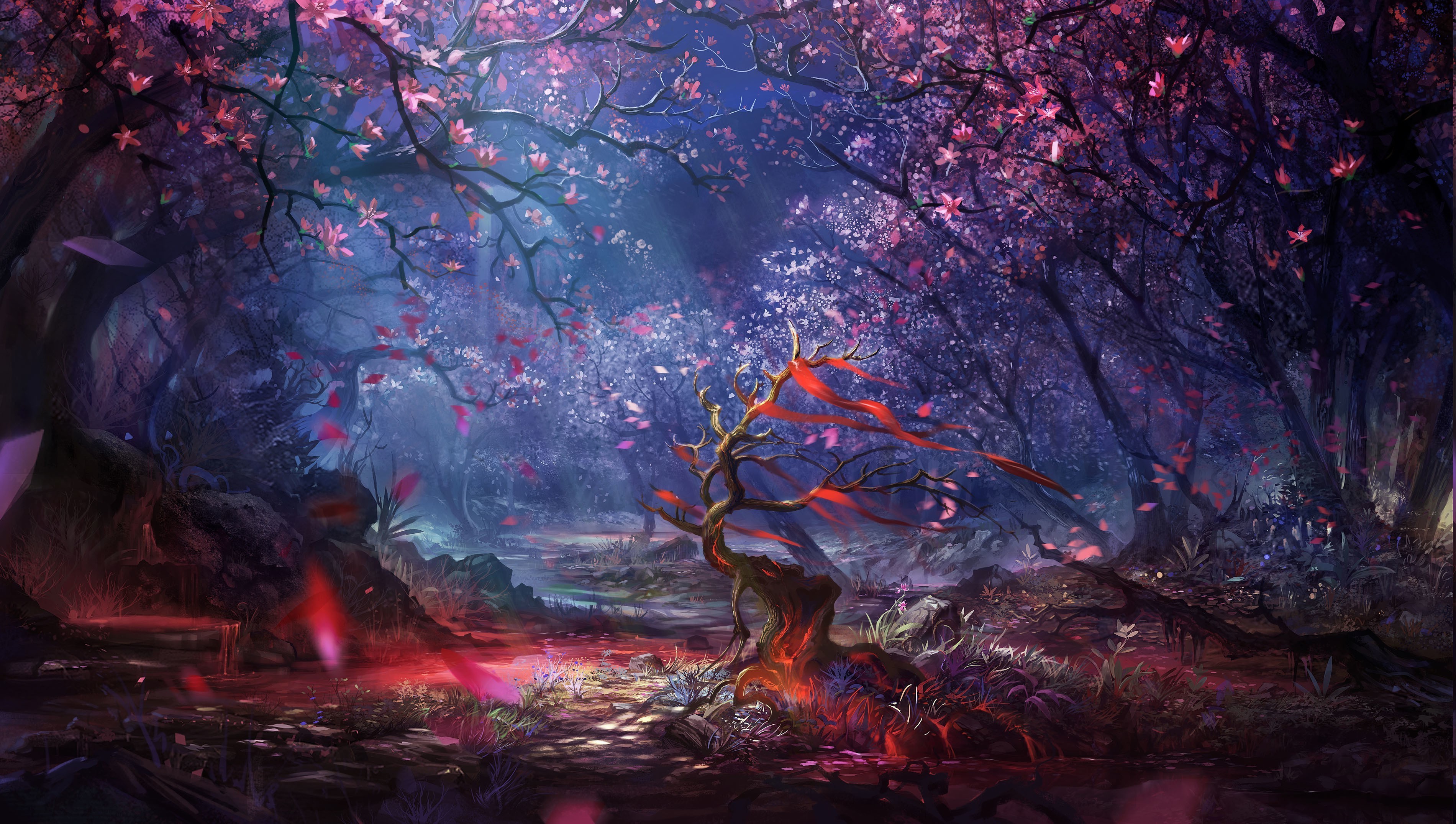 Big Type, Fairy Tale Forest Painting, Aljanh - Digital Art 4k - HD Wallpaper 