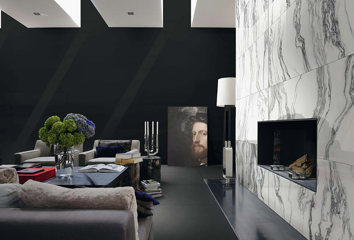 Living Room Marble Feature Wall - HD Wallpaper 