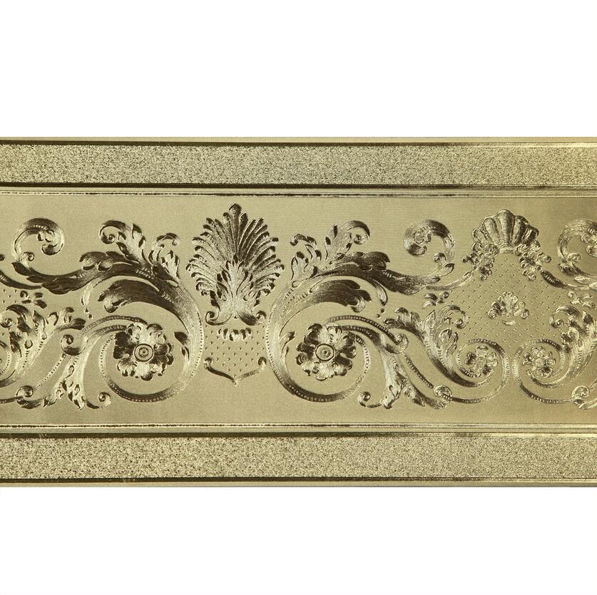 Luxury Gold Metallic Laminated Embossed Vinyl Wallpaper - Border Gold - HD Wallpaper 