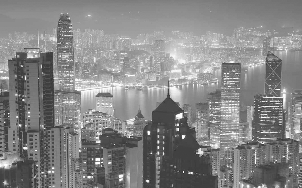 Pleasing Monochromatic View Of The Hong Kong City Skyline - Monochromatic Architecture - HD Wallpaper 