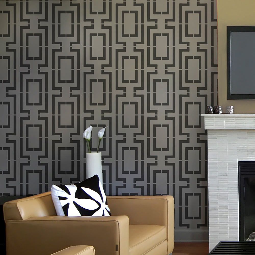 Stencil Pattern Wall Paint - HD Wallpaper 