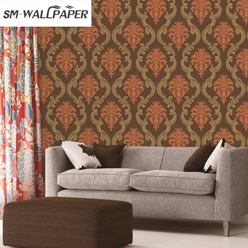 Italian Damask Wallpaper Designs Pvc Vinyl Wallpaper - Living Room Texture Design On Wall - HD Wallpaper 