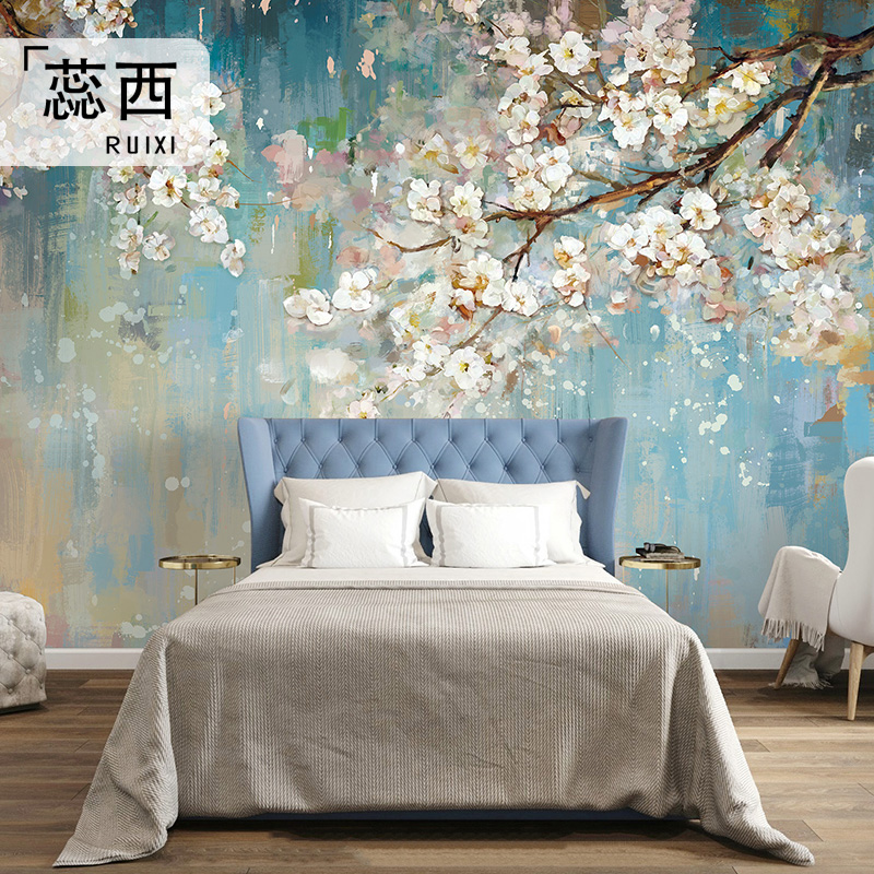 Living Room Painted Wall Mural - HD Wallpaper 