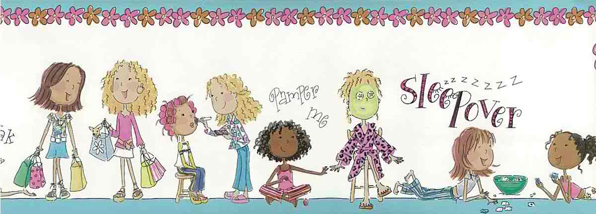 Girls Wallpaper Border, Black, Hispanic, Asian, Caucasion, - Cartoon - HD Wallpaper 