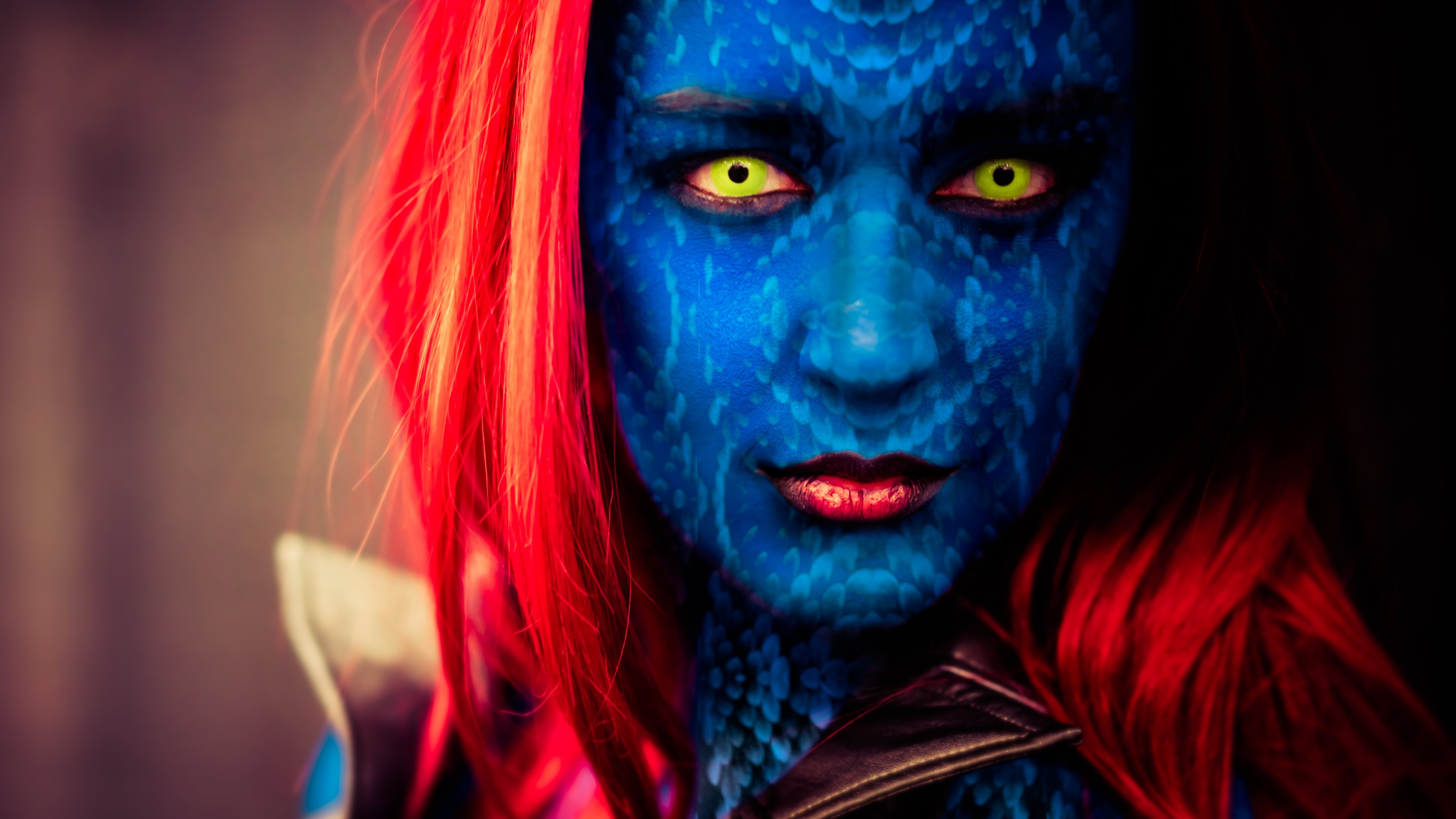 Blue Avatar With Red Hair - HD Wallpaper 