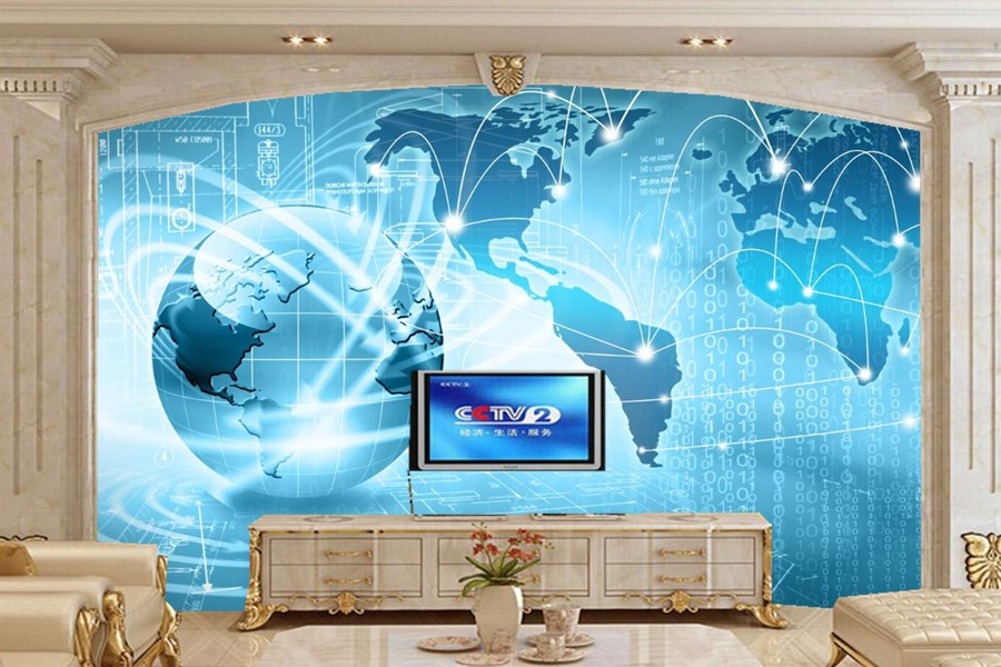 Custom 3d Mural,globe 3d Graphics Computers Modern - Les Origines D Internet - HD Wallpaper 