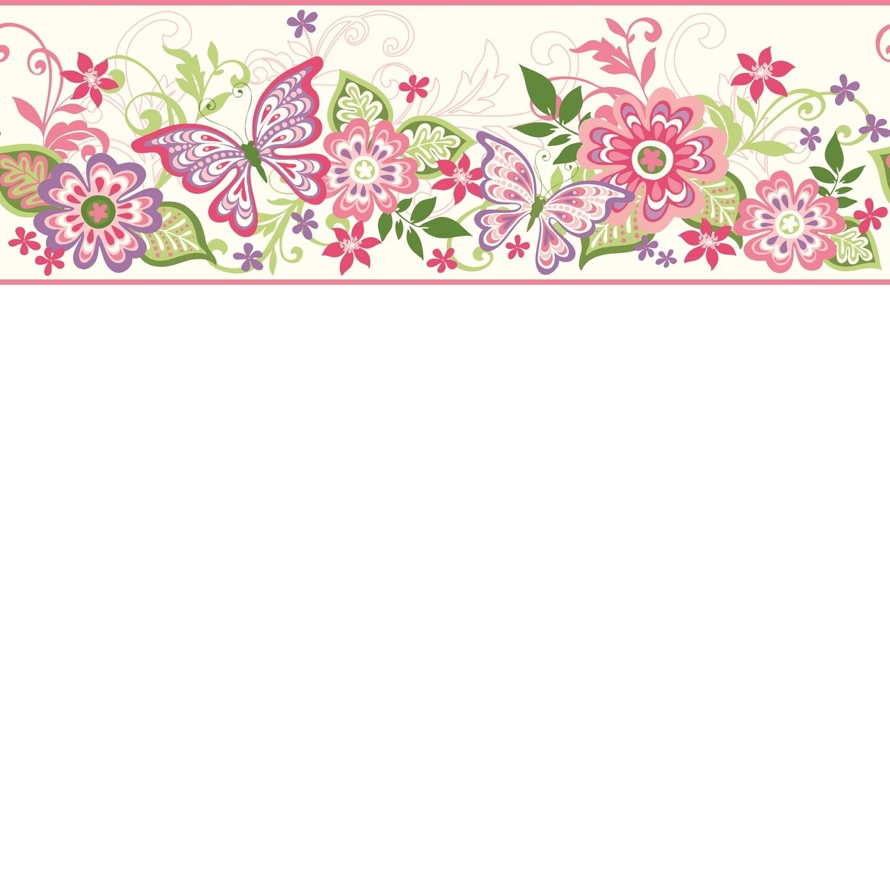 Flowers And Butterflies Borders - HD Wallpaper 