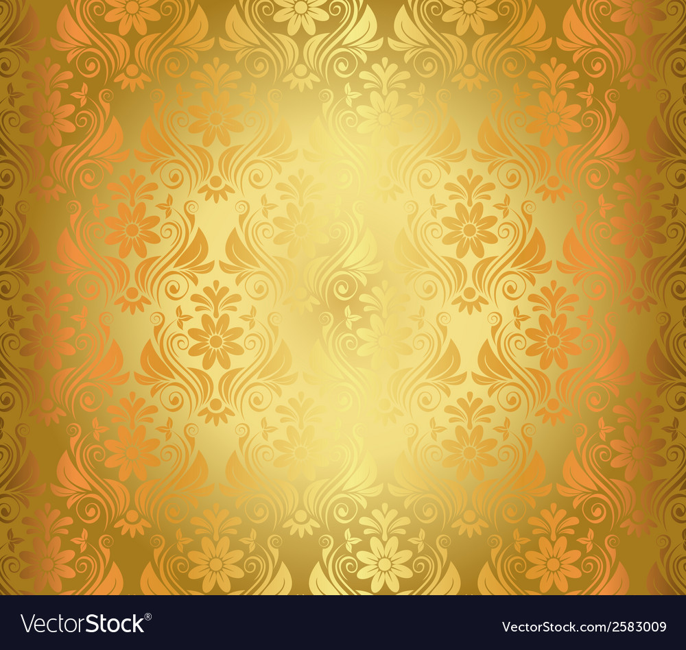 Golden Floral - HD Wallpaper 