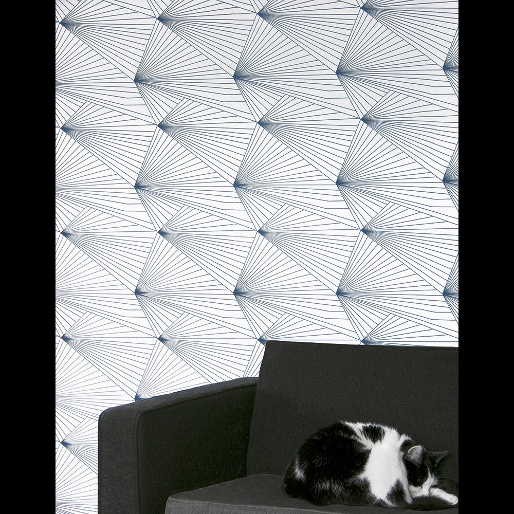 Fan Navy And White Wallpaper - Erica Wakerly - HD Wallpaper 