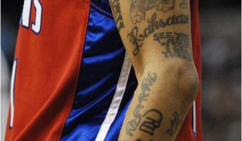 Allen Iverson Tattoos Left Arm - HD Wallpaper 