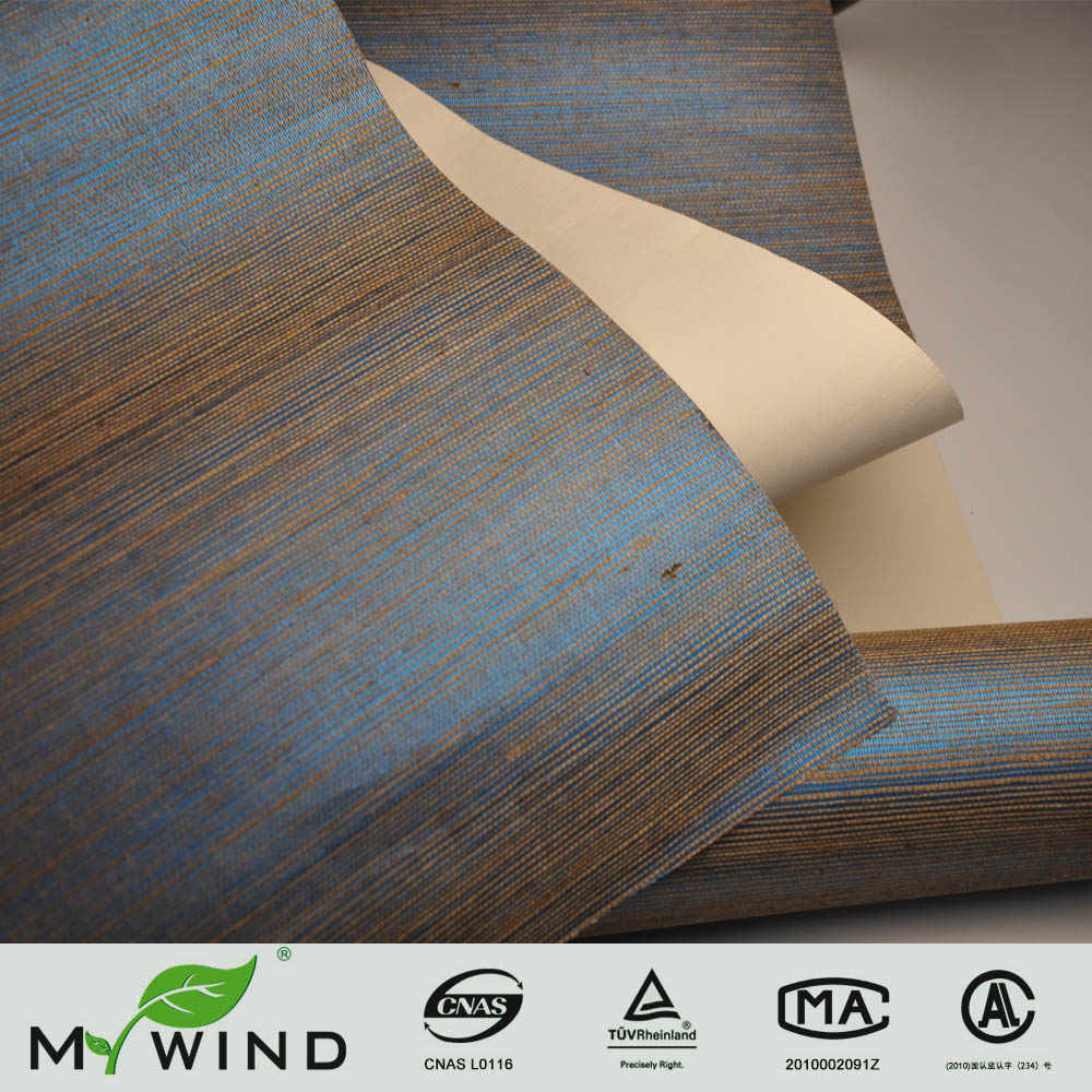 Blue Gliiter Sisal Wallpaper Luxury Interior Design - Paper Weave Wallpaper Texture - HD Wallpaper 