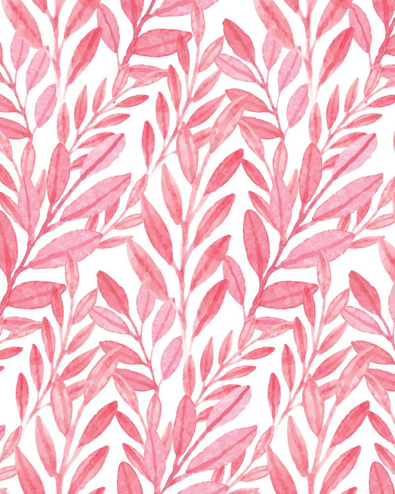 Design, Ferns, And Floral Image - Pink Wallpaper Watercolor - HD Wallpaper 