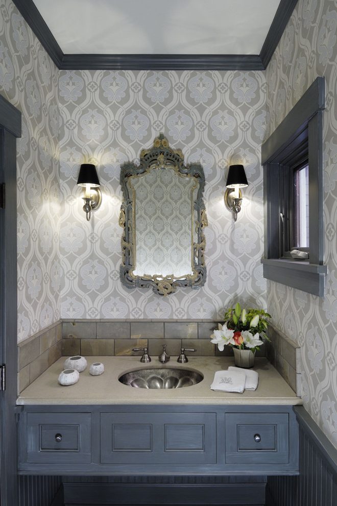 Seattle Contemporary Bathroom Wallpaper With Frosted - Bathroom - HD Wallpaper 